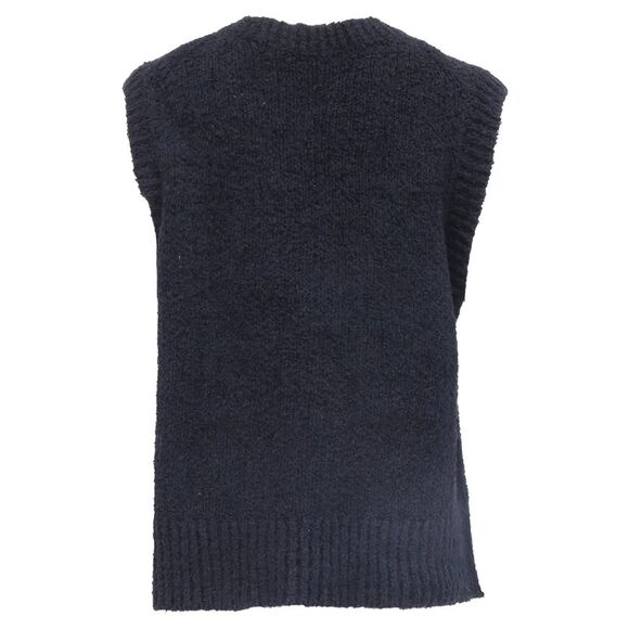Theory V-Neck Sweater Vest in Black Cotton